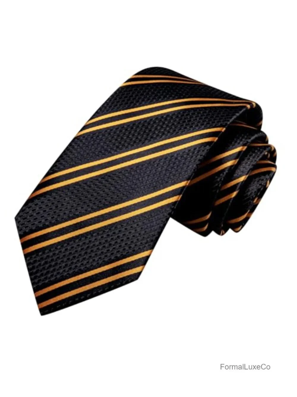 Hi-Tie Men's Silk Stripe Paisley Necktie Set with Pocket Square & Cufflinks,